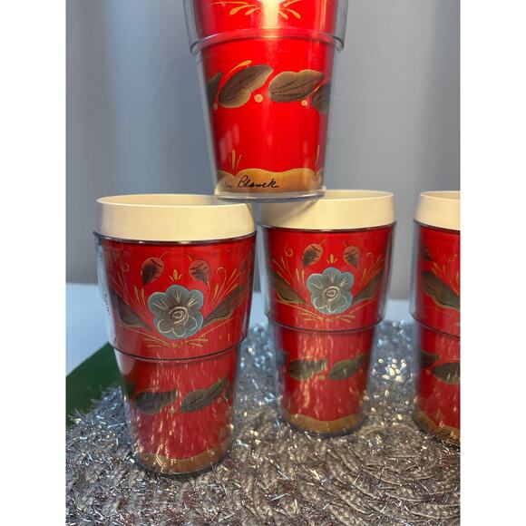 Scandinavian Floral Design 6 Insulated Tumblers Helen Blanck Retro Style Decor - Picture 4 of 9